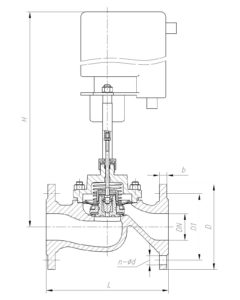 Клапан запорный с электромагнитным приводом 15с892п, 15нж892п DN 25 — 65 PN 16