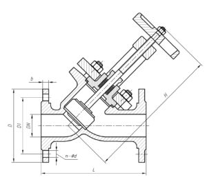 Клапан запорный проходной прямоточный 13тн2п DN 25 — 300 PN 10, 16