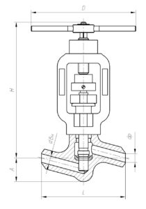 Клапан запорный СА 21098-065 DN 65 Pр 98 (аналог 1057-65-0)
